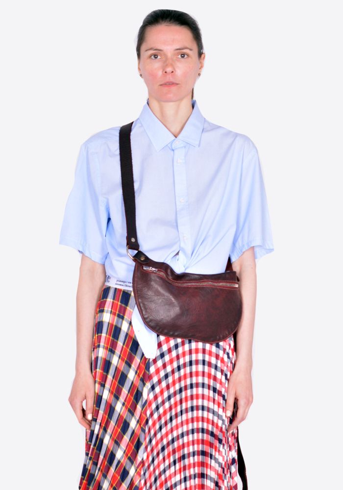 正規店出品】GUIDI Q100 LEATHER BELT BAG BROWN (GUIDI/ショルダー