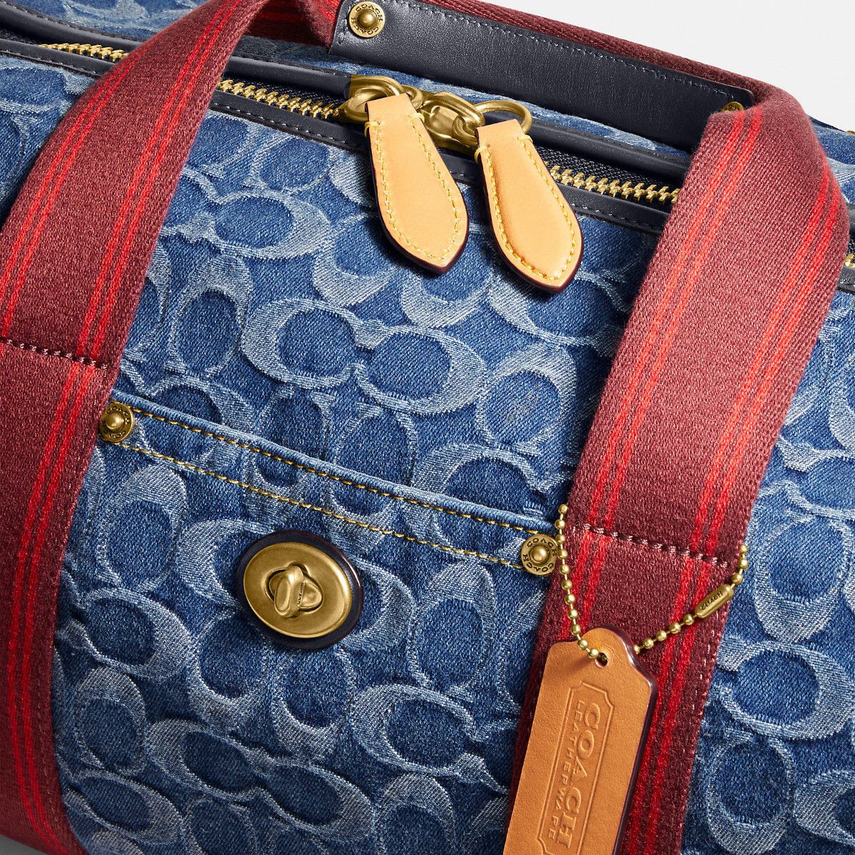 Coach シグネチャー デニム ボストンバッグ A4対応 男女兼用 (Coach