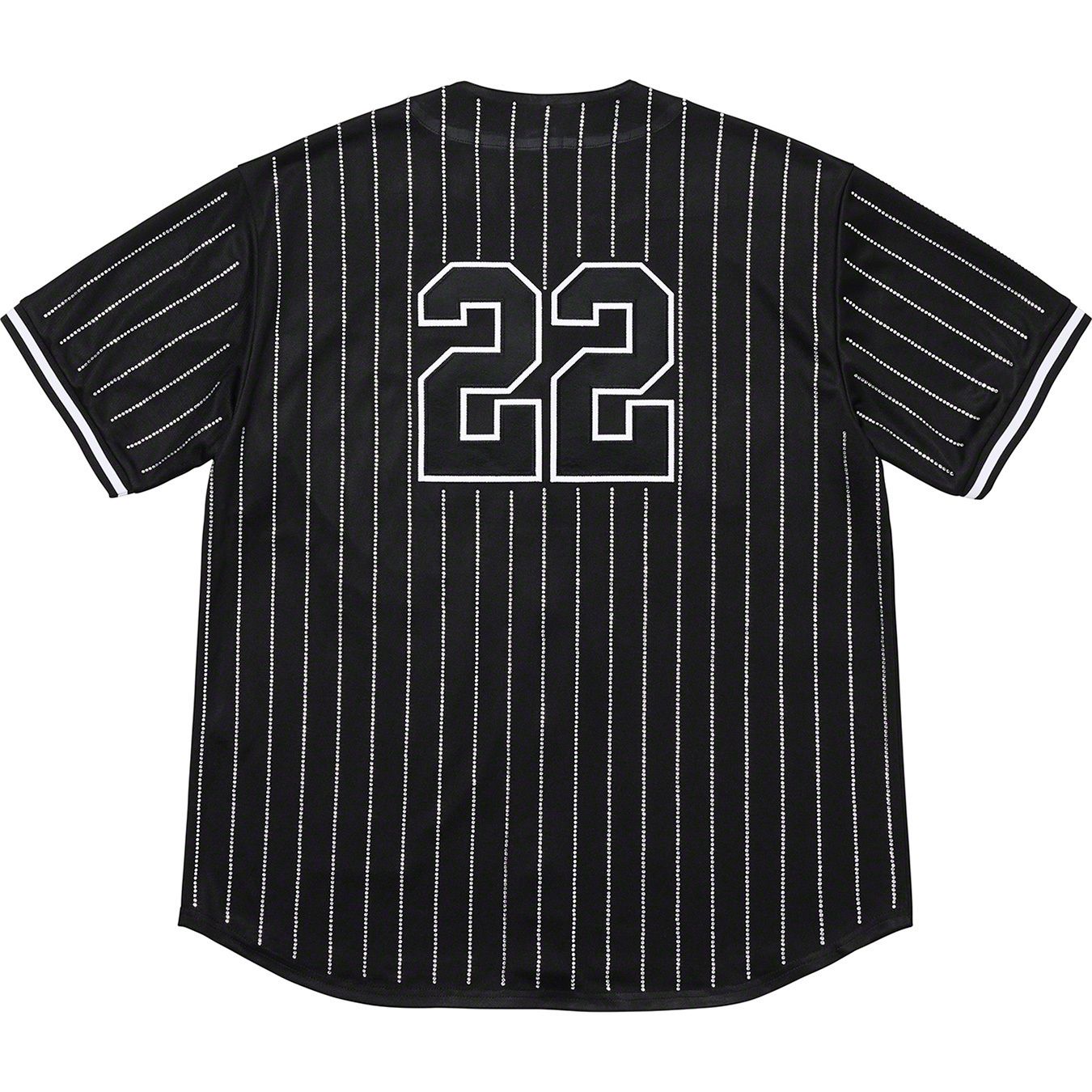 Supreme Rhinestone Stripe Baseball Jersey ベースボールシャツ