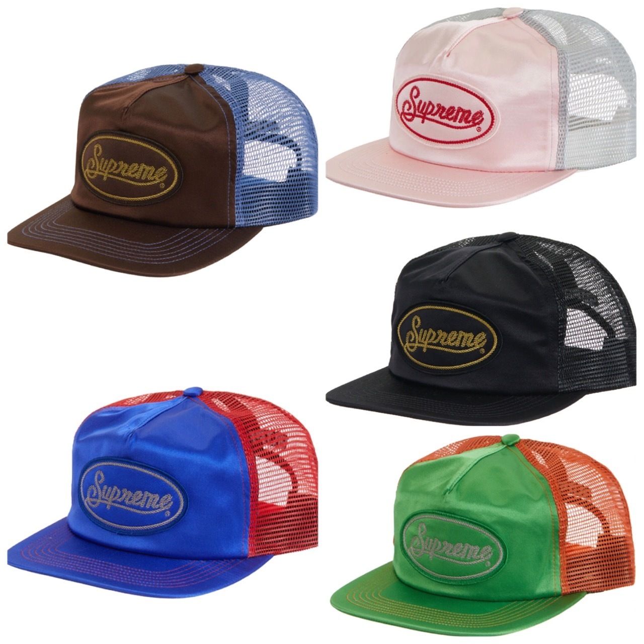 シュプリーム☆シルクメッシュバック5パネルキャップ (Supreme