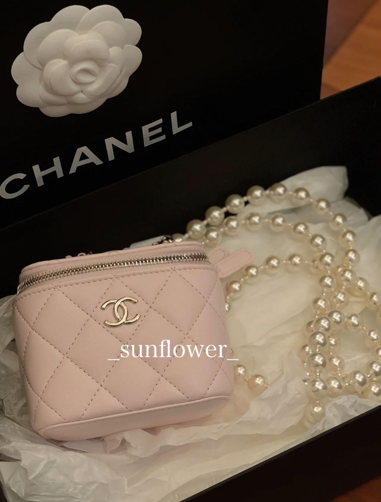 シャネル パールチェーン スモールバニティーバッグ ピンク (CHANEL