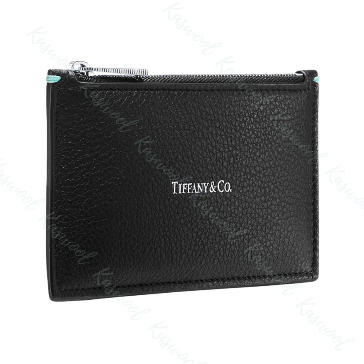 TIFFANY ティファニー ジップ カードケース ブラックレザー (Tiffany