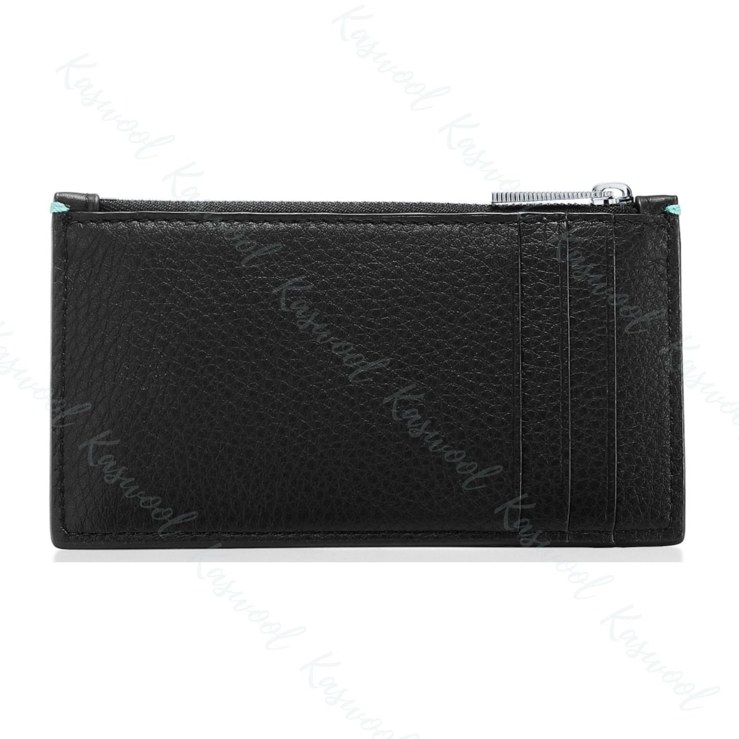 TIFFANY ティファニー ジップ カードケース ブラックレザー (Tiffany