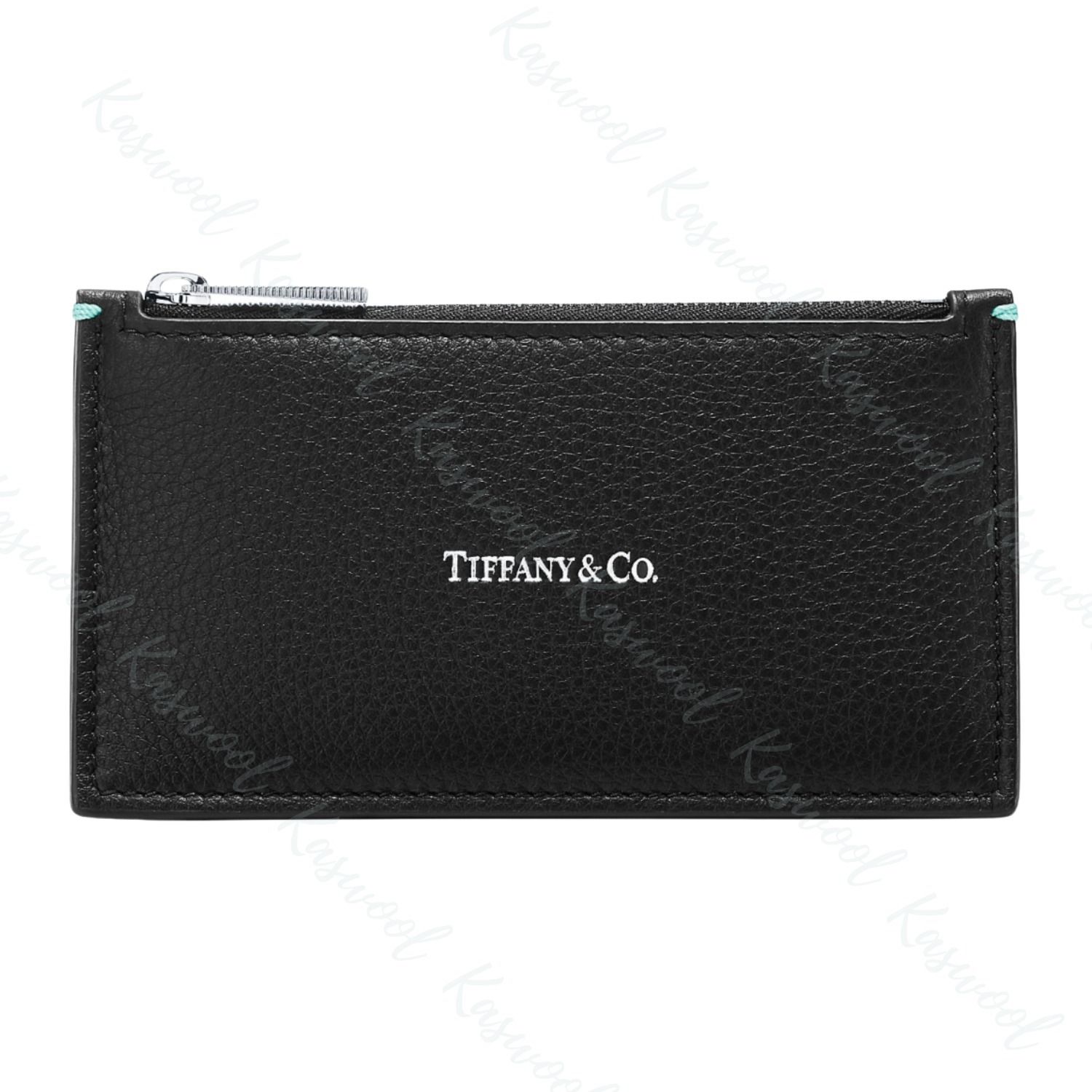 TIFFANY ティファニー ジップ カードケース ブラックレザー (Tiffany
