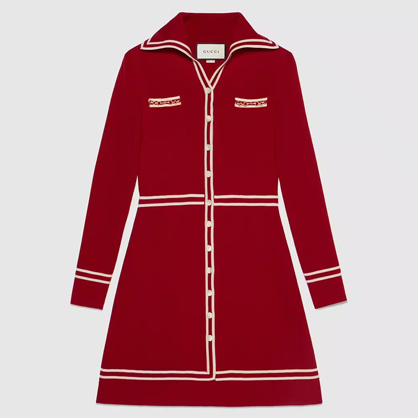 累積売上総額第1位【GUCCI☆グッチ】コントラストトリム ドレス