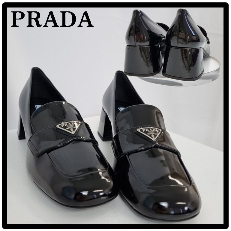 ☆関税込☆PRADA☆プラダ ロゴ チャンキーヒール ローファー☆ (PRADA