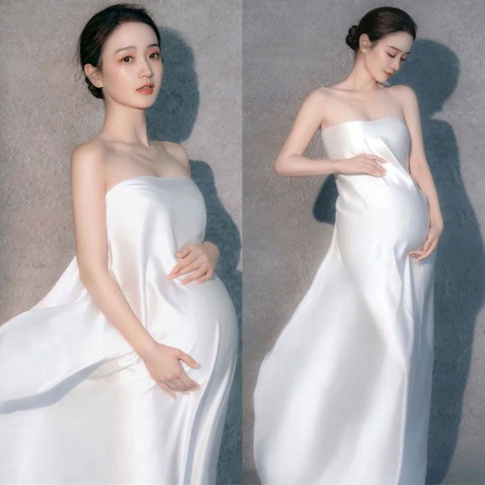 マタニティドレス マタニティフォト 記念撮影 純白 シンプル