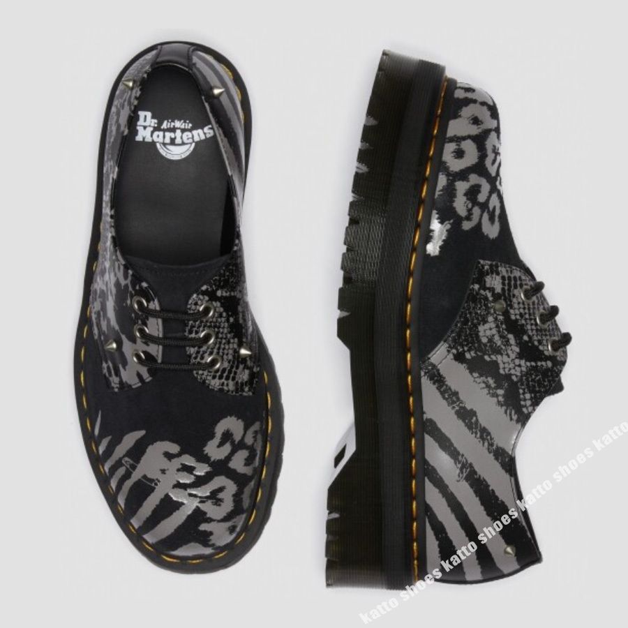 Dr Martens☆1461 QUAD☆アニマル柄☆スタッズ☆3ホール☆厚底 (Dr