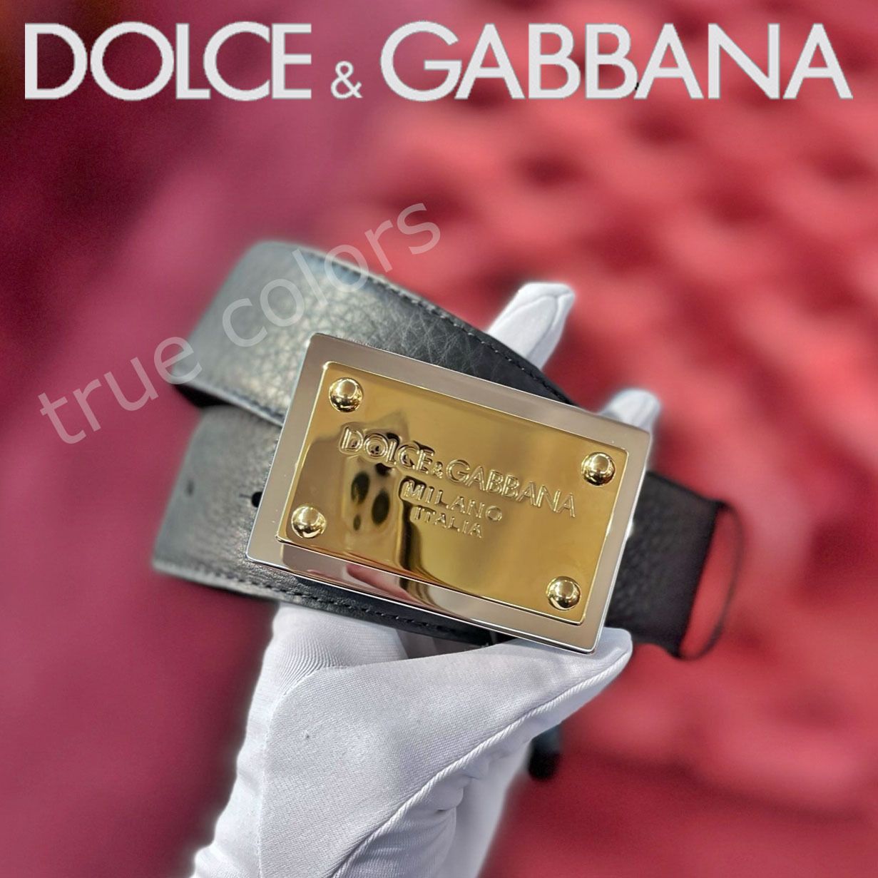 DOLCE&GABBANA 22FW ドルガバ プレートバックル レザー ベルト (Dolce
