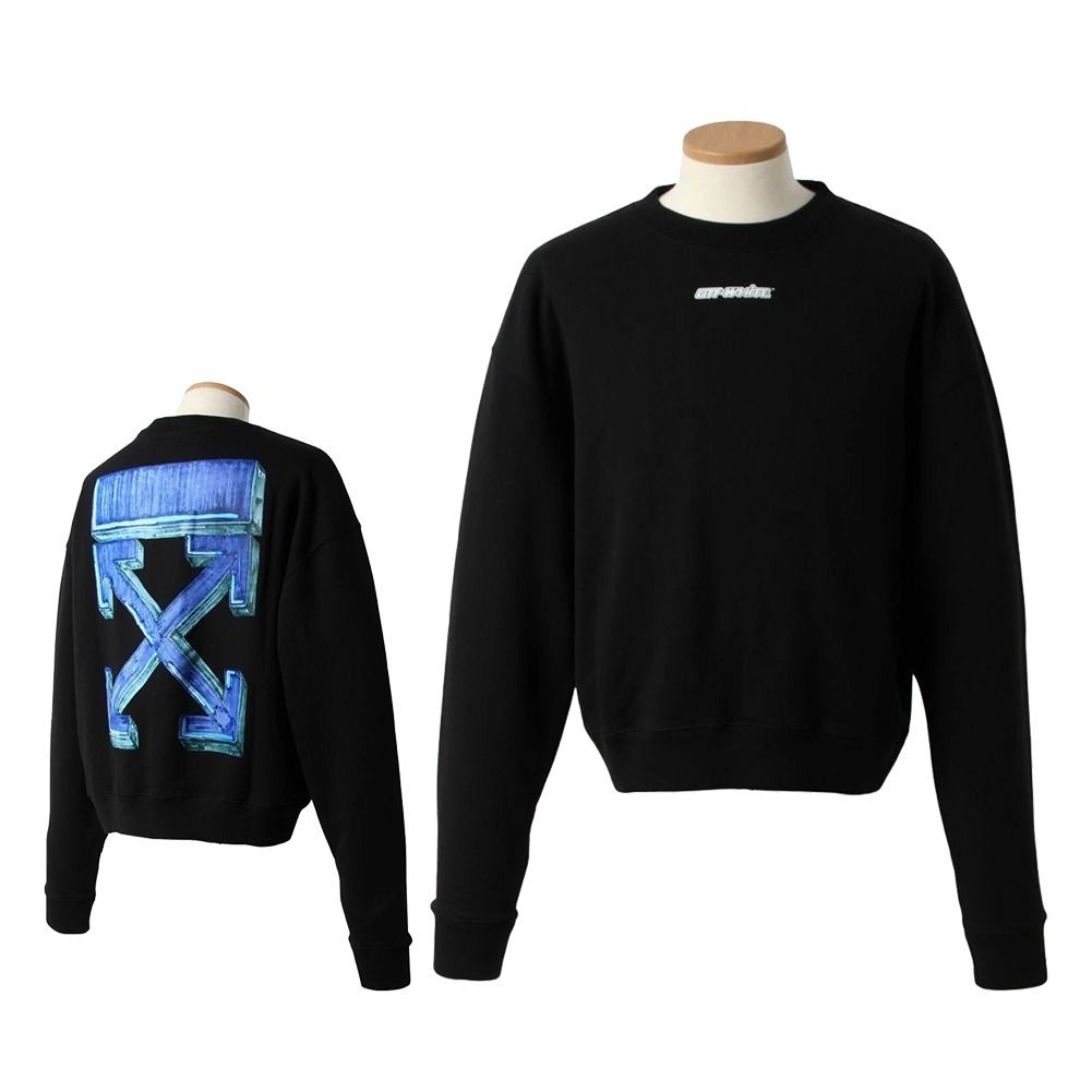 オフホワイト トレーナー クルーネック スウェット 長袖 メンズ (Off