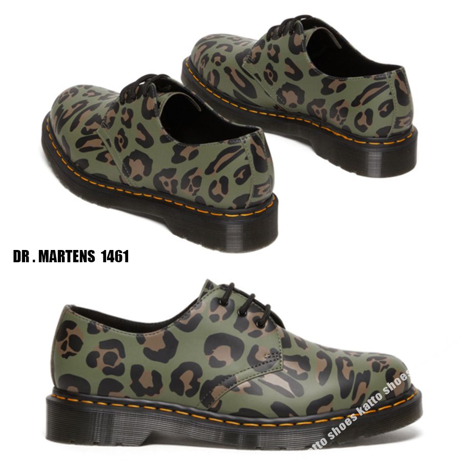 Dr Martens☆1461 LEOPARD☆3ホール☆レオパード☆KHAKI GREEN (Dr