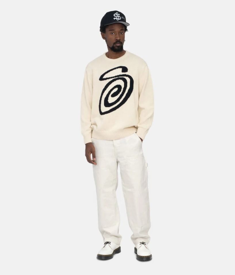 ☆【STUSSY】☆Stussy Curly S Sweater Natura.l☆ニット☆ (STUSSY