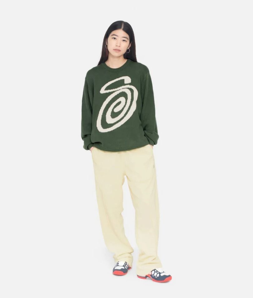 ☆人気☆【STUSSY】☆Stussy Curly S Sweate.r Green☆ニット