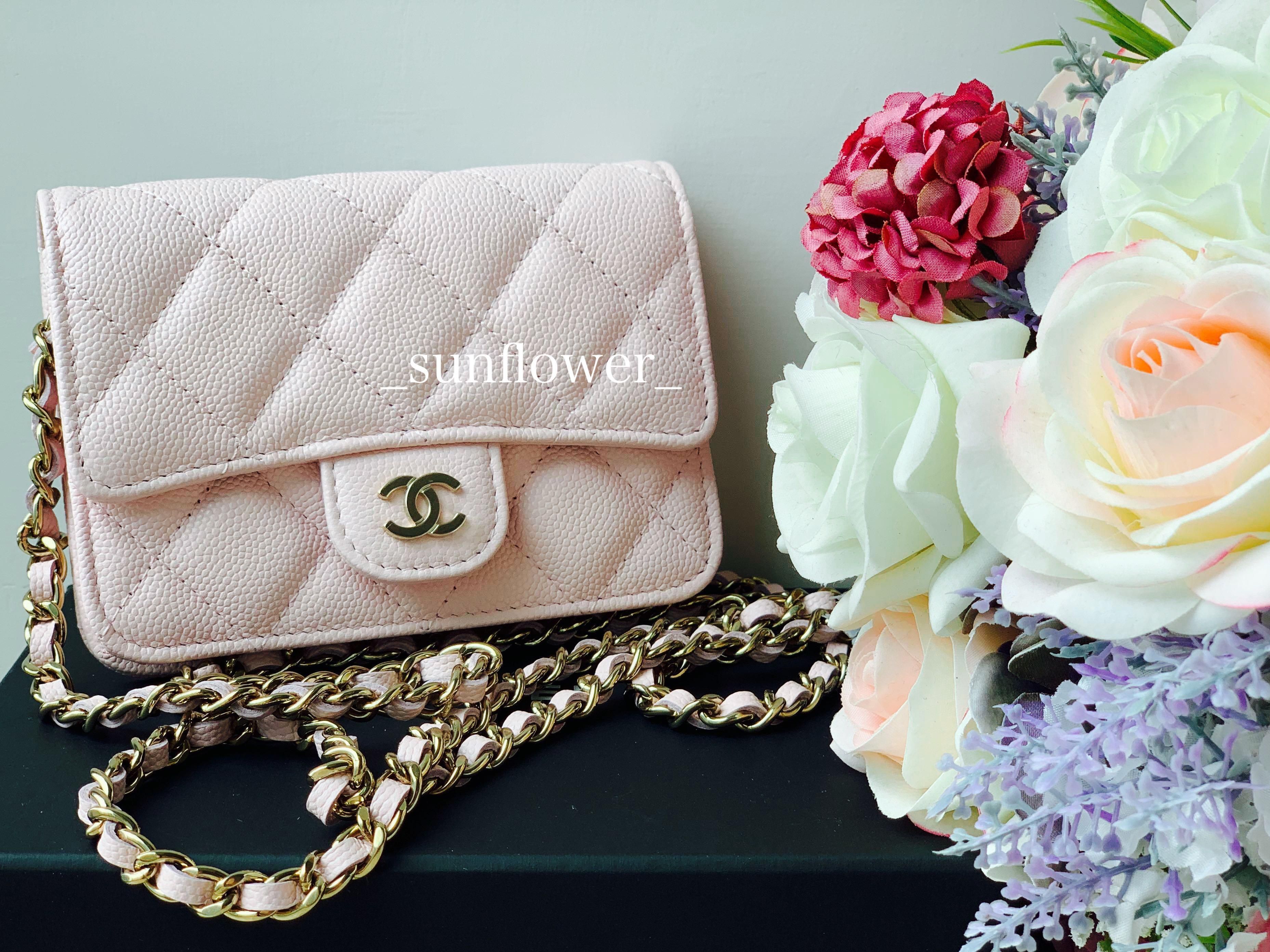 シャネル 22S チェーン付きミニフラップバッグ ピンク (CHANEL