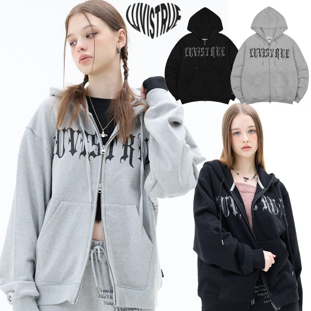 LUV IS TRUE☆韓国☆日本未入荷☆MZ 2-WAY GLITTER HOOD ZIP UP (LUV