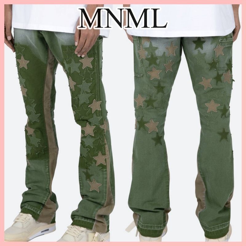 MNML B451 スター フレアデニム Olive 送料込み (MNML/デニム