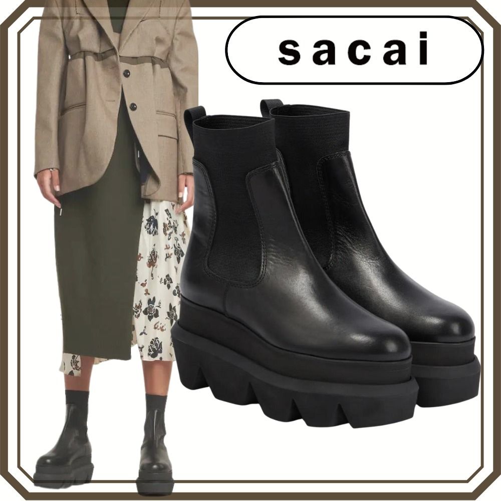 ◇関税込◇*sacai*プラットフォーム レザー チェルシー ブーツ (sacai