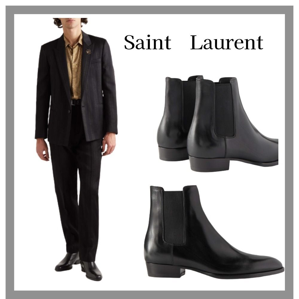サンローラン】ワイアット レザー チェルシー ブーツ (Saint Laurent