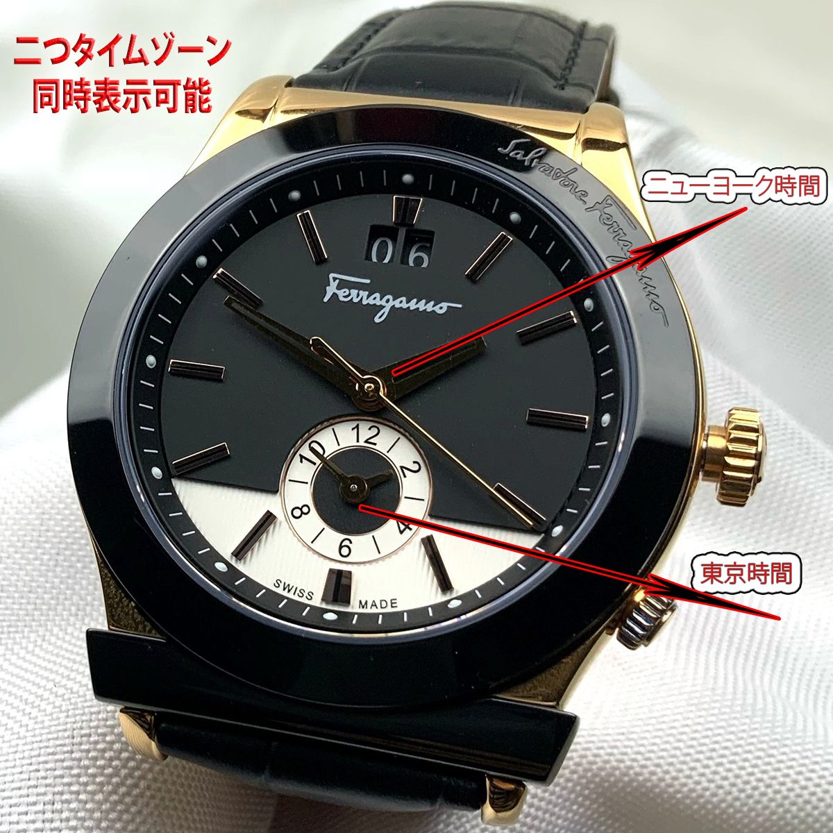 特別価格！Salvatore Ferragamo Black 40 mm 1898 Watch (FERRAGAMO