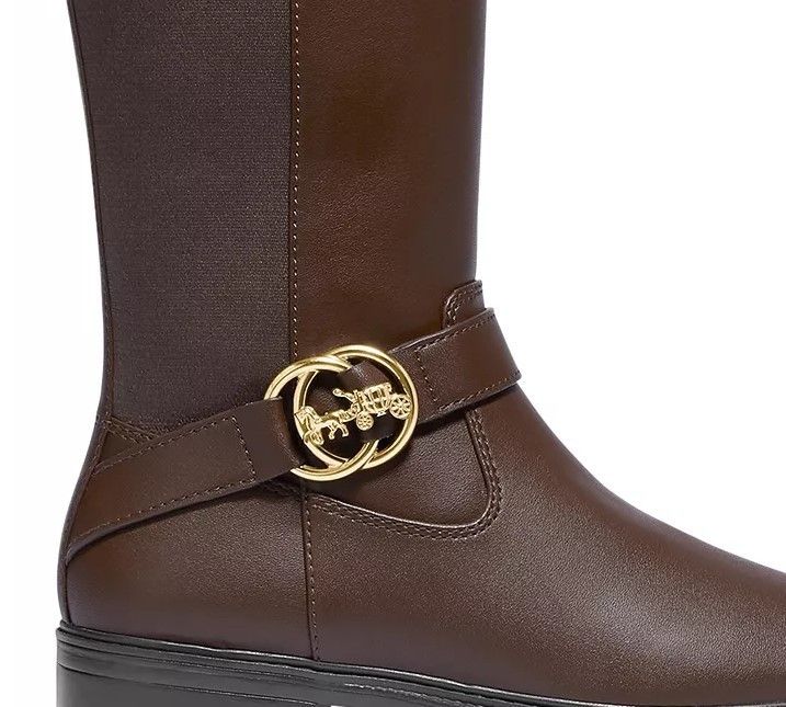 COACH コーチ ロゴ バックルストラップ ロングブーツ 関税送料込