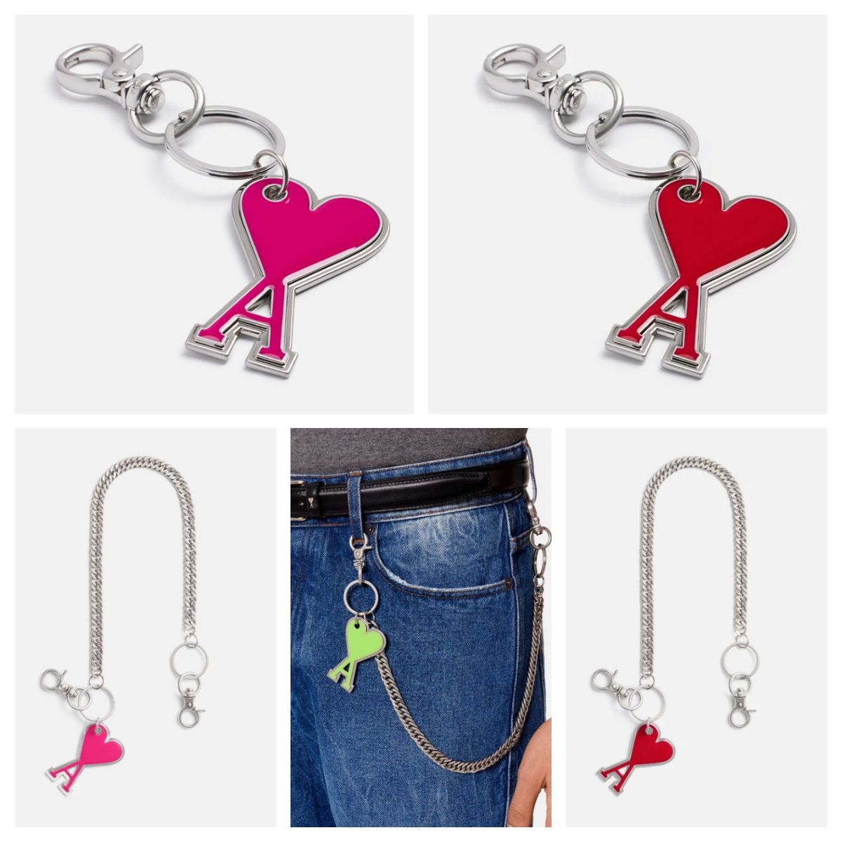 チェーン付ハートキーリング チャーム☆ami Alexandre Mattiussi (AMI