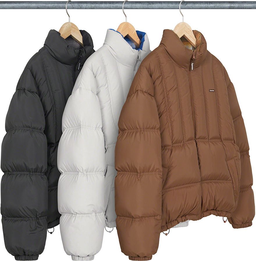 FW22 Supreme Flannel Reversible Puffer Jacket (Supreme/ダウン