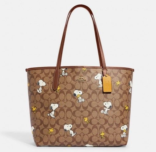 Coach x Peanuts スヌーピーコラボ シティ トート バッグ A4対応