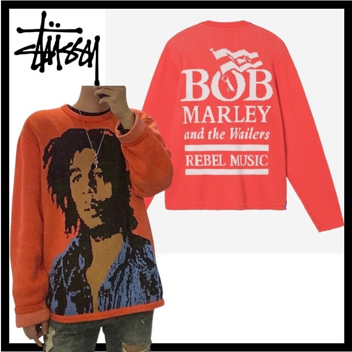 ☆関税込☆Stussy☆Stussy Bob Marley Sweater Red☆ニット (STUSSY