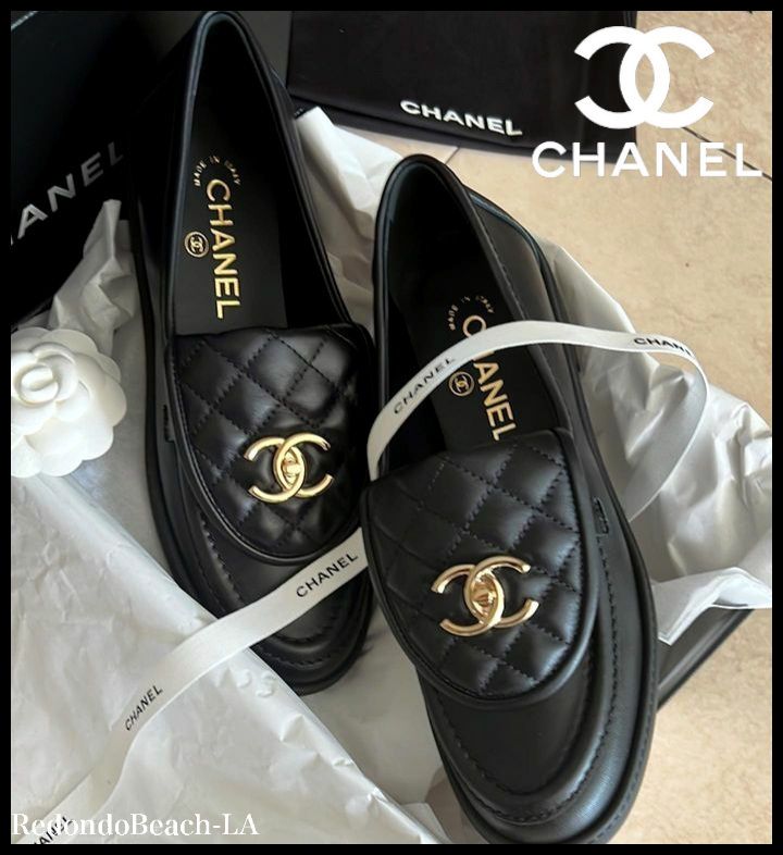 キルティングが可愛い♪】CHANEL☆ローファー☆CCロゴ付き (CHANEL