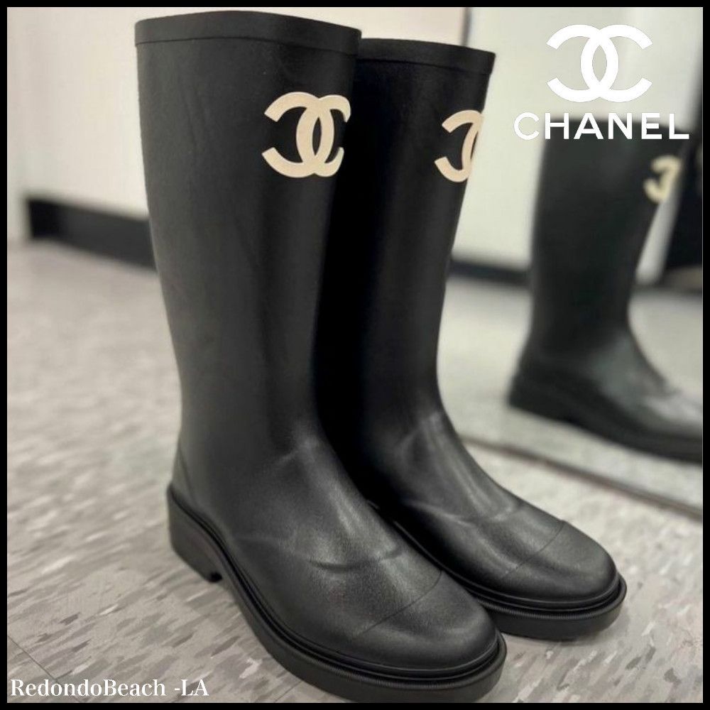 お洒落が決まる♪】CHANEL☆ロングブーツ☆CCロゴ付き (CHANEL/ロング