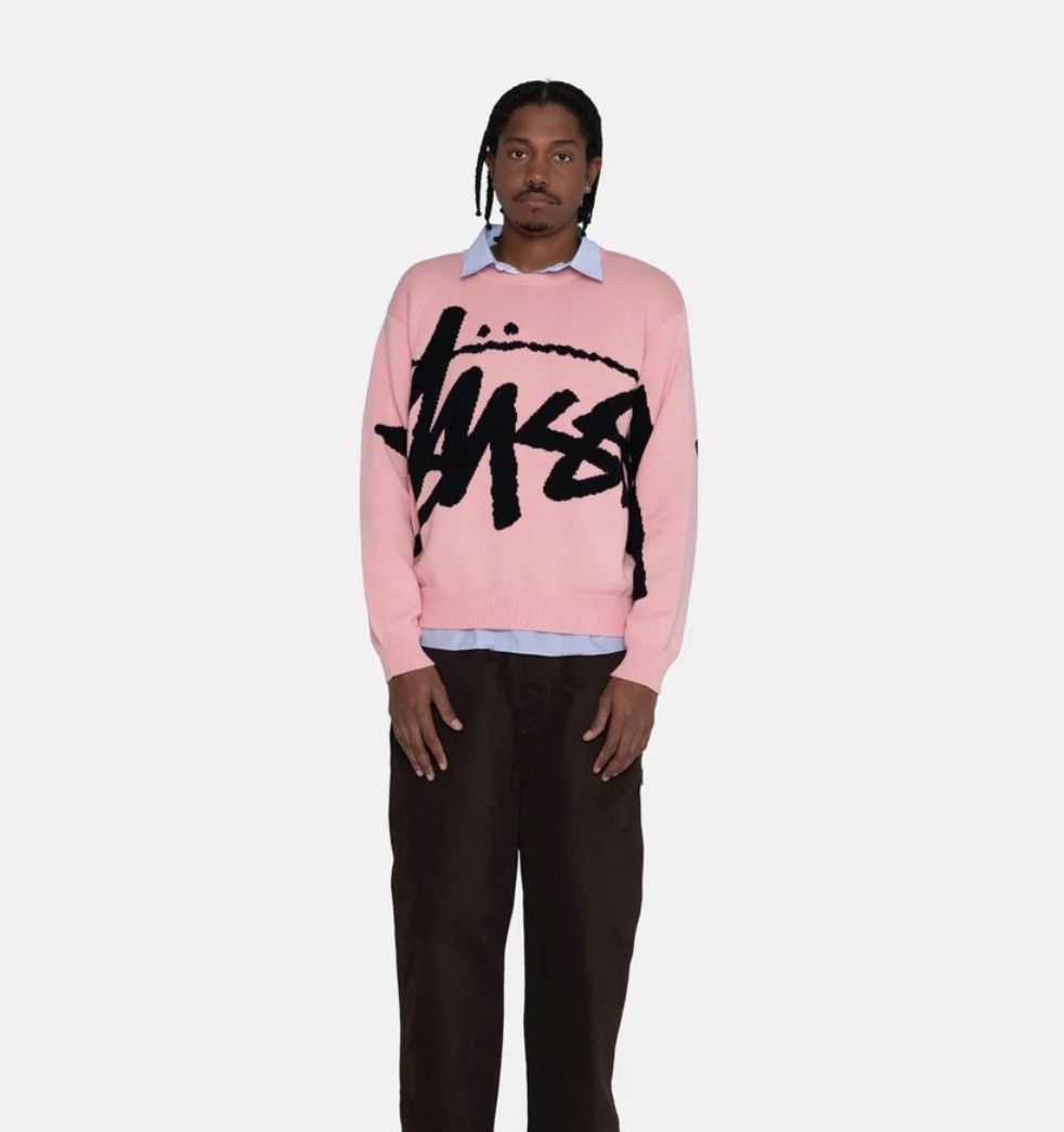 ☆送料・関税込☆Stussy☆Stussy Stock Sweater PINK☆ニット (STUSSY