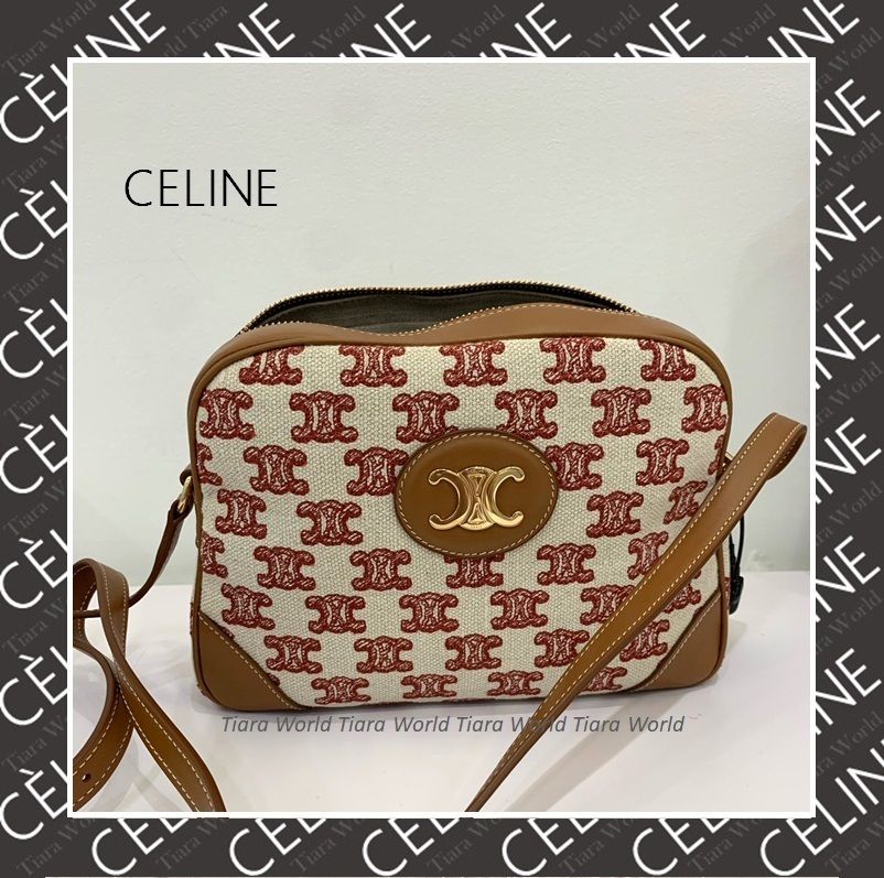 CELINE□トリオンフ刺繍がお洒落な ポシェット カメラバッグ (CELINE
