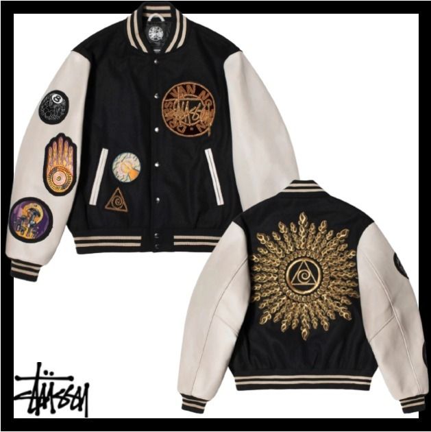 送料・関税込☆Stussy☆x Dries Van Noten Varsity Jacket Black