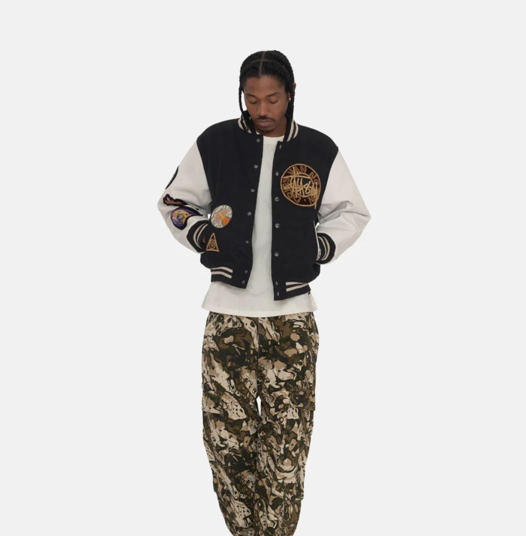 送料・関税込☆Stussy☆x Dries Van Noten Varsity Jacket Black