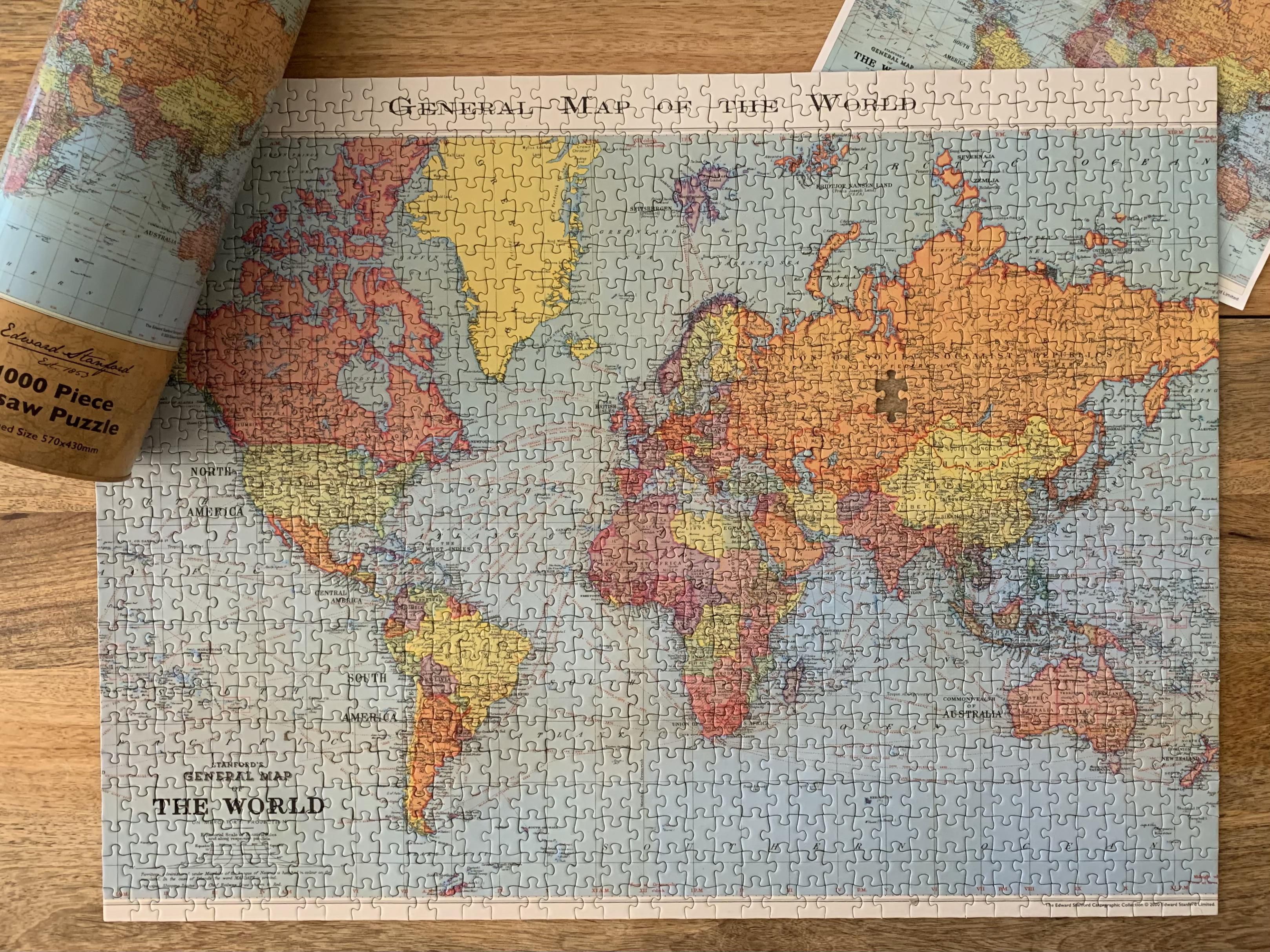 Edward Stanford 世界地図 ジグソーパズル 1000 pcs (インテリア雑貨