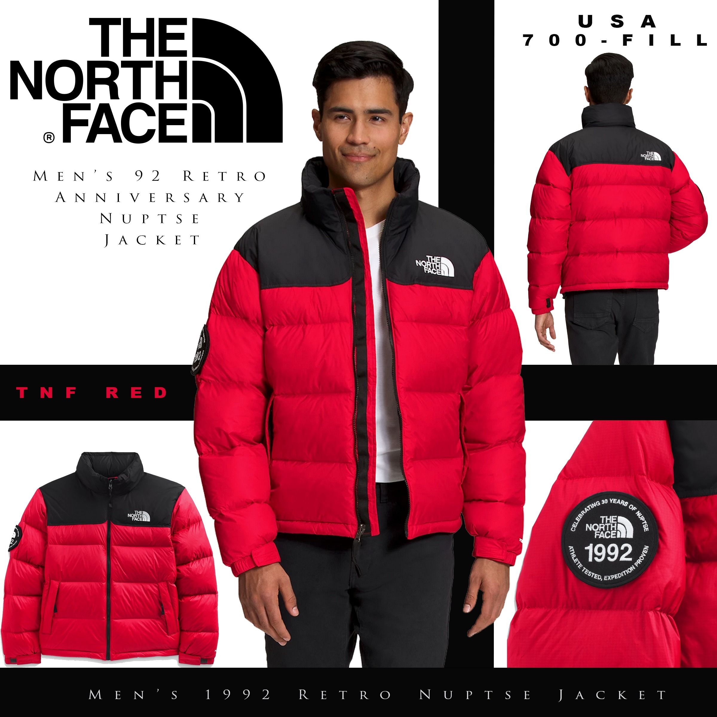 The North Face】30周年 2022 ヌプシ ダウンジャケット Red (THE NORTH