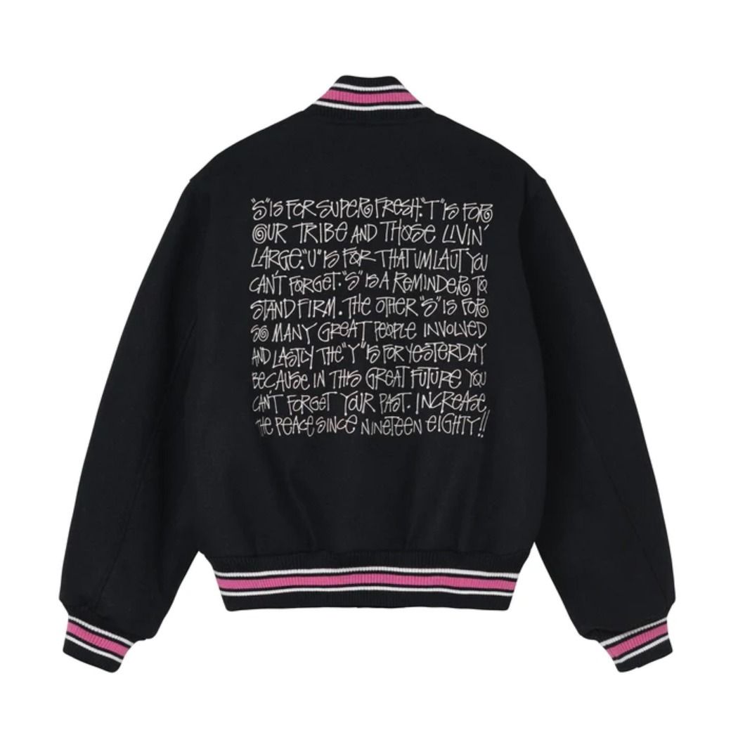 ☆送料・関税込☆Stussy☆S Talk Melton Varsity Jacket Black