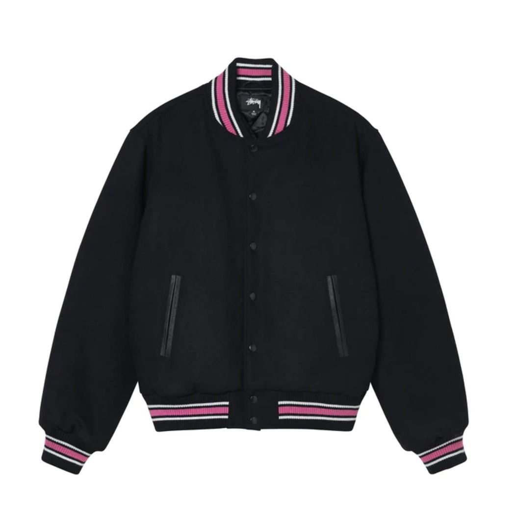 ☆送料・関税込☆Stussy☆S Talk Melton Varsity Jacket Black