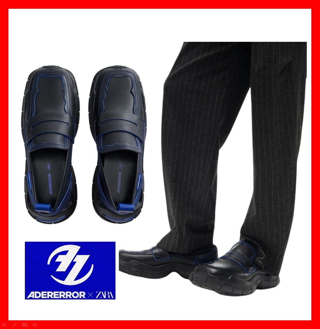 ☆【Ader Error x Zara】☆Leather Track Sole Loafer.s Black