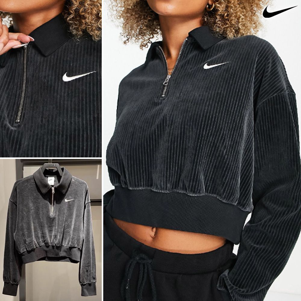 ☆残り僅か☆【NIKE】◇VELOUR CROPPED HALF ZIP◇【送料無料】 (Nike