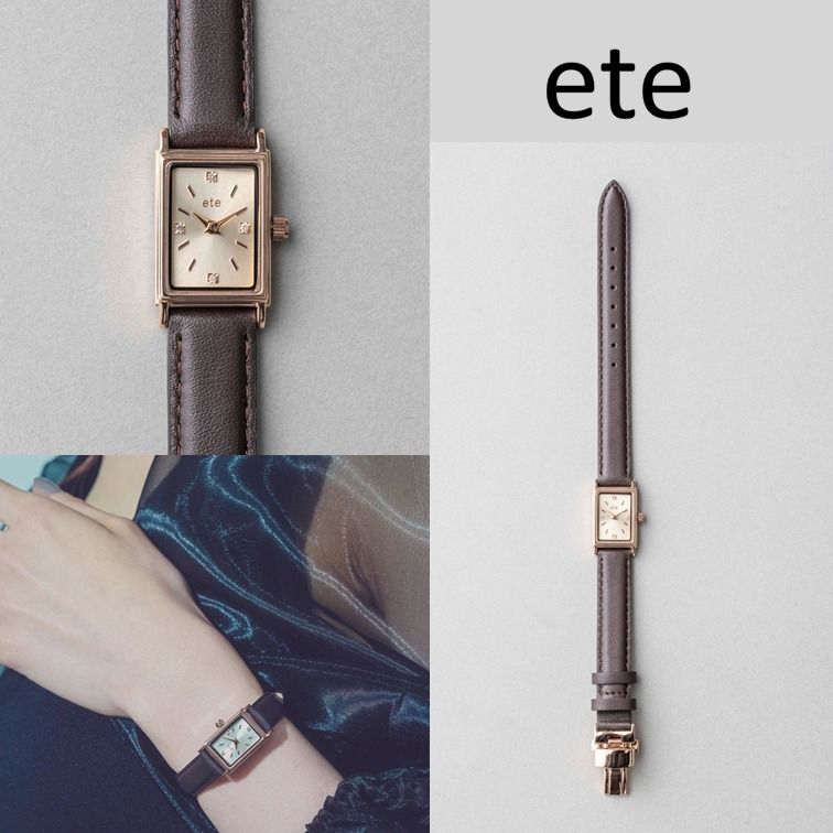 ete 腕時計 ウォッチ レクタングルフェイス ダイヤモンド 国内発