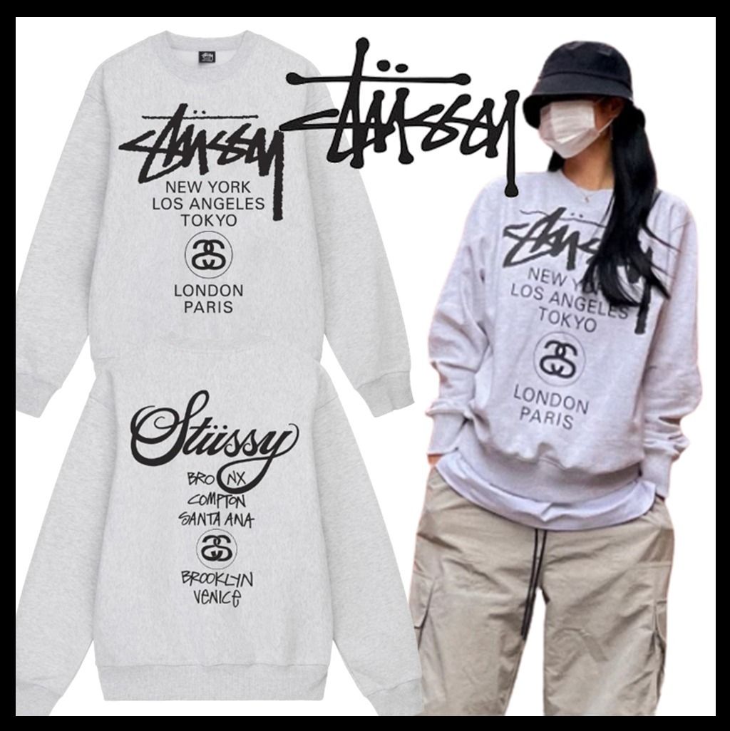 ☆送料・関税込☆Stussy☆Stussy World Tour Crew Ash Heather (STUSSY