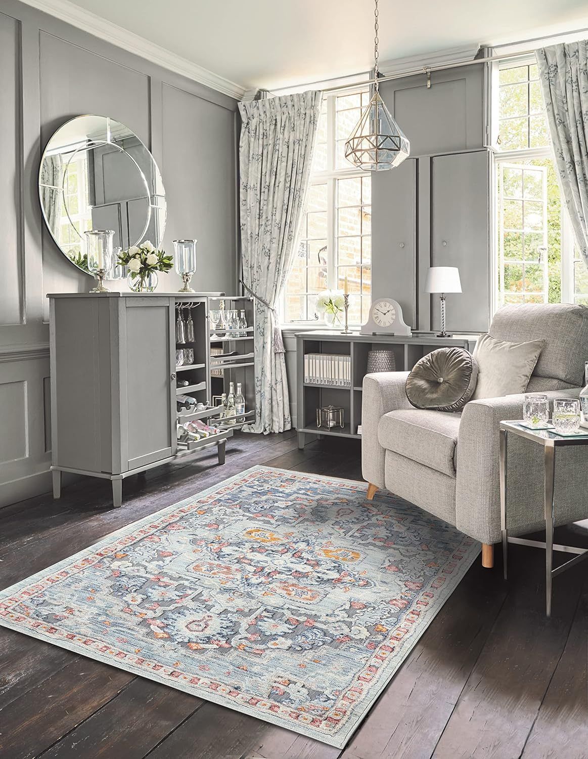 ローラアシュレイ*人気 ペルシャ風 ラグ マット絨毯 152×100㎝ (Laura