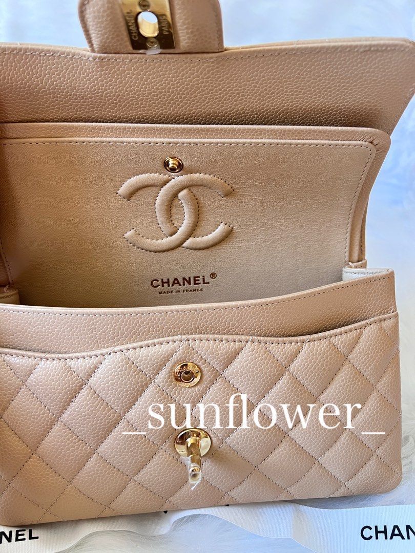 シャネル マトラッセ 23cm キャビアスキン 定番色♪ ベージュ (CHANEL