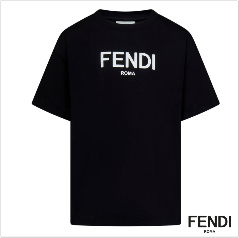 New☆23ss FENDI ロゴTシャツBlack/10~14歳大人もOK♪【関税込