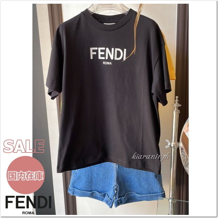 New☆23ss FENDI ロゴTシャツBlack/10~14歳大人もOK♪【関税込