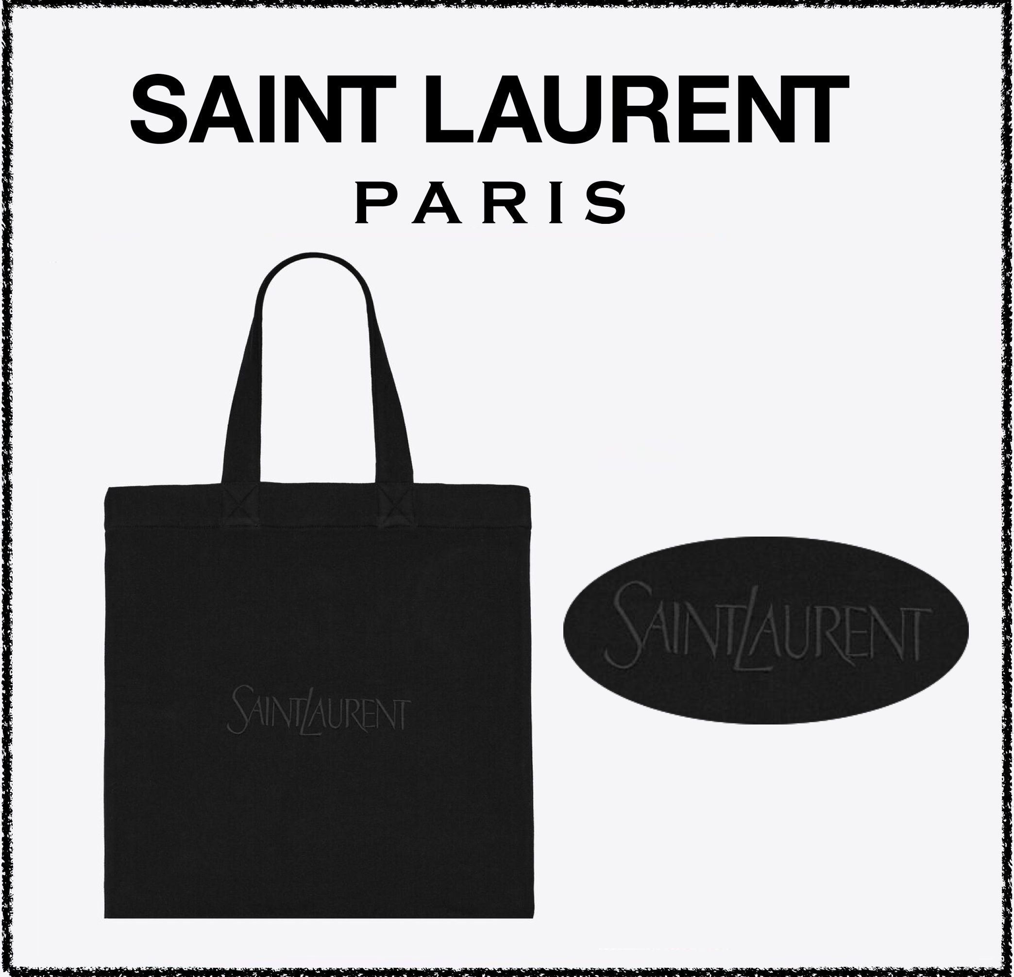 ☆Saint Laurent☆ サンローラン ロゴ フリース トートバッグ 黒
