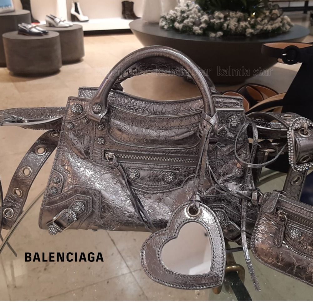 ○送料込○BALENCIAGA NEO CAGOLE XS ラインストーン付 シルバー