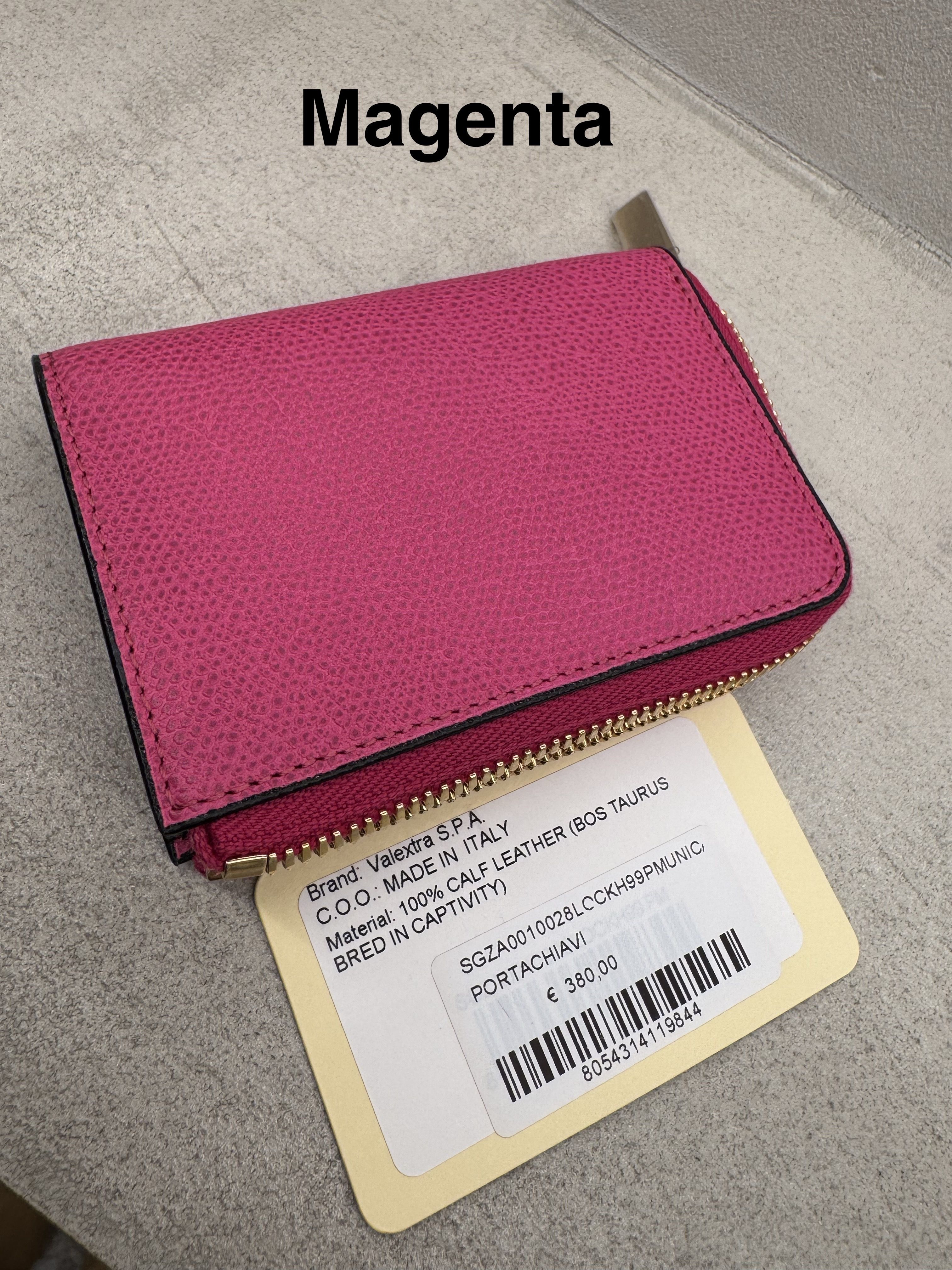 Valextra 名刺入れ カードケース グレインカーフスキン 本革 ピンク