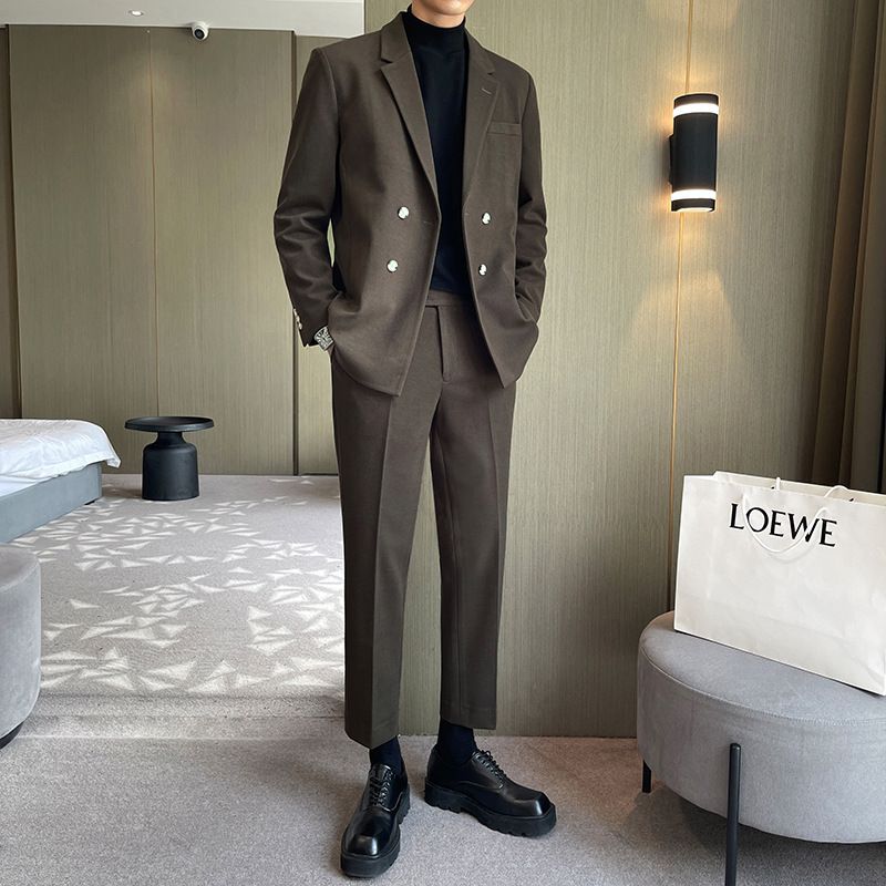 スーツ セットアップ ダブル セットアップ ジャケット 4色 韓国